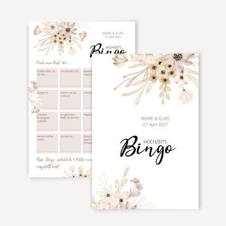 Hochzeitsspiel Hochzeitsbingo PDF-Datei zum Download