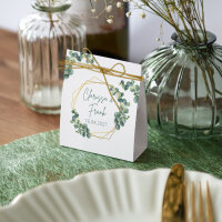 Gastgeschenk Aufsteller mit Tütchen "Eukalyptus Geometrie" online selbst gestalten