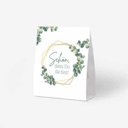 Gastgeschenk Aufsteller mit Tütchen "Eukalyptus...