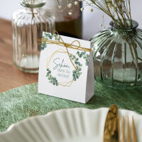 Gastgeschenk Aufsteller mit Tütchen "Eukalyptus Geometrie" Schön, dass Du da bist!