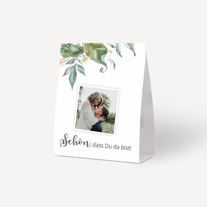 Gastgeschenk Aufsteller mit Tütchen "Green...