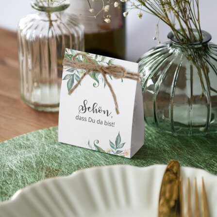 Gastgeschenk Aufsteller mit Tütchen "Green...