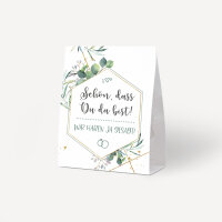 Gastgeschenk Aufsteller mit Tütchen "Aquarell Eukalyptus Zweige" Schön, dass Du da bist!