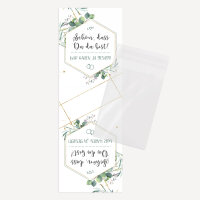 Gastgeschenk Aufsteller mit Tütchen "Aquarell Eukalyptus Zweige" Schön, dass Du da bist!