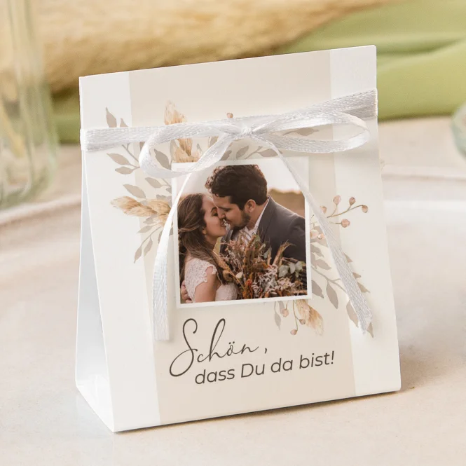 Gastgeschenk Aufsteller mit Tütchen...