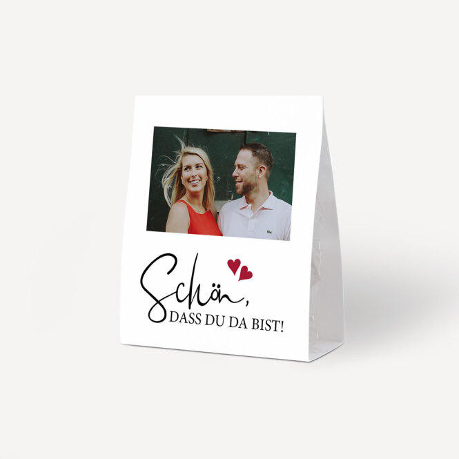 Gastgeschenk Aufsteller mit Tütchen "Kalligrafie"