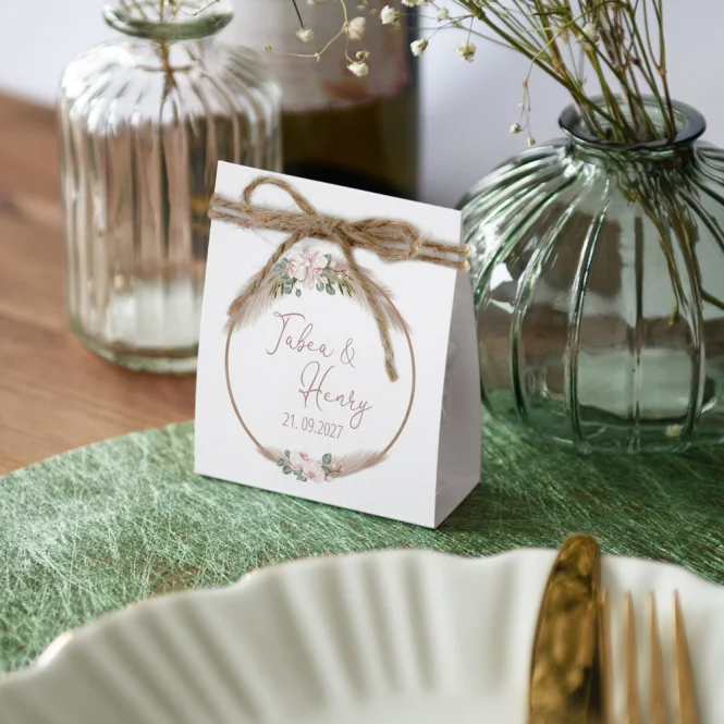 Gastgeschenk Aufsteller mit Tütchen "Boho...