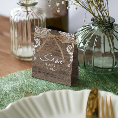 Gastgeschenk Aufsteller mit Tütchen "Holz &...