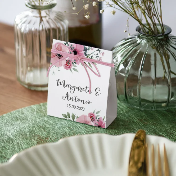 Gastgeschenk Aufsteller mit Tütchen "Bohemian...