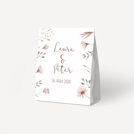 Gastgeschenk Aufsteller mit Tütchen "Wild Flowers" online selbst gestalten