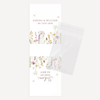 Gastgeschenk Aufsteller mit Tütchen "Wildromantische Blüten"