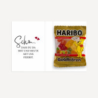 Gastgeschenk Mini Klappkarte "Kalligrafie" Schön, dass Du da bist!