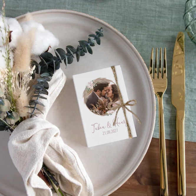 Gastgeschenk Mini Klappkarte "Boho Pampas"
