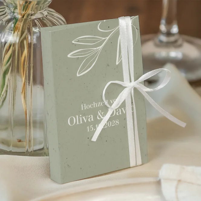 Gastgeschenk Mini Klappkarte "Natural Olive"