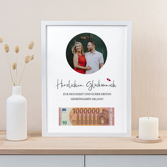 Hochzeitsgeschenk Eure Erste Million mit Foto "Kalligrafie"