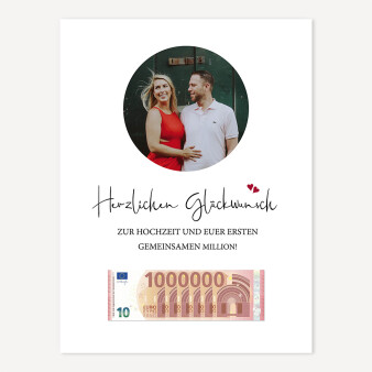 Hochzeitsgeschenk Eure Erste Million mit Foto "Kalligrafie"