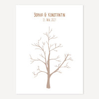 Fingerabdrücke Gästebuch Hochzeitsbaum Druck 30 x 40 cm