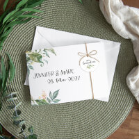 24 x Geschenkanhänger rund "Green Magic" WIR heiraten