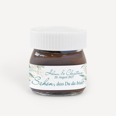 Gastgeschenk Mini Nutella Glas mit Aufkleber...