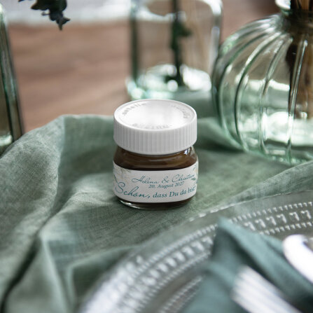 Gastgeschenk Mini Nutella Glas mit Aufkleber...