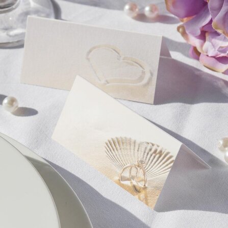 Tischkarte Hochzeit Strandspaziergang ohne Namen / Muster