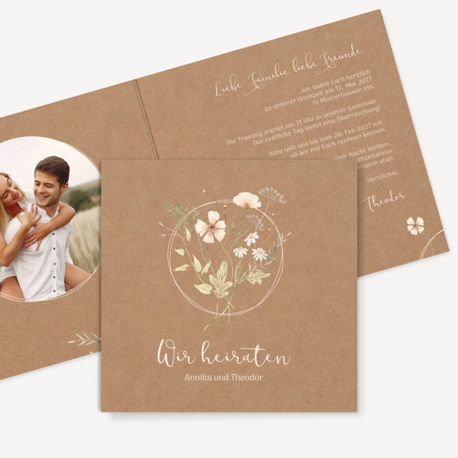 Hochzeitseinladung "Kraftkarton Sommertraum"