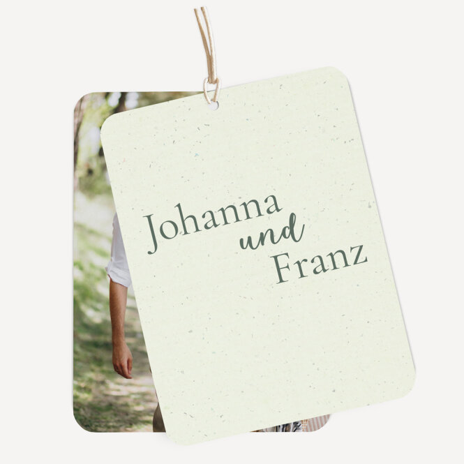 Hochzeitseinladung Kartenduo "Salbei natur"