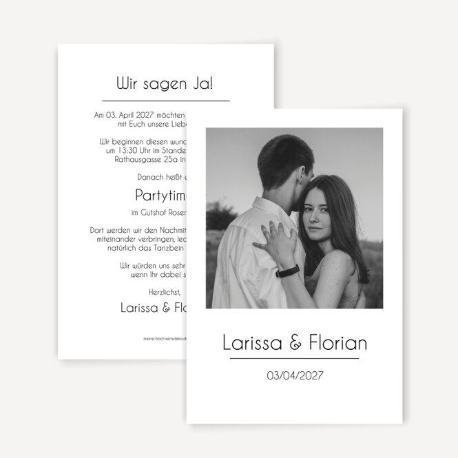 Hochzeitseinladung "Polaroid"