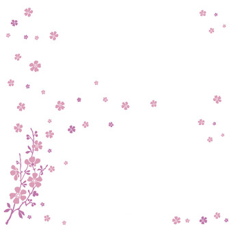 Tischkarte Hochzeit Kirschblütenzweig ohne Namen / Muster