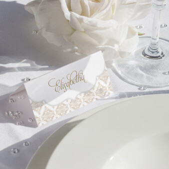 Tischkarte Hochzeit Beleziana creme inkl. Namensdruck