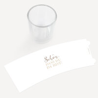 Gastgeschenk Tischkarte Windlicht "Liebesbotschaft" inkl. Glas Schön, dass Du da bist!