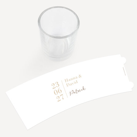 Tischkarte Windlicht "Liebesbotschaft" inkl. Personalisierung  & Glas