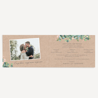 Hochzeitseinladung "Eukalyptus Ranken" Kraftpapier Look