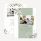 Dankeskarte Hochzeit runde Ecken "Blätter Salbei"