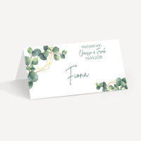 Tischkarte Hochzeit Aufsteller "Eukalyptus Geometrie" inkl. Namensdruck