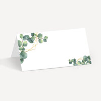 Tischkarte Hochzeit Aufsteller "Eukalyptus Geometrie" Muster / ohne Namen