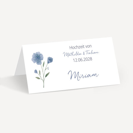 Tischkarte Hochzeit Aufsteller "Blaue...