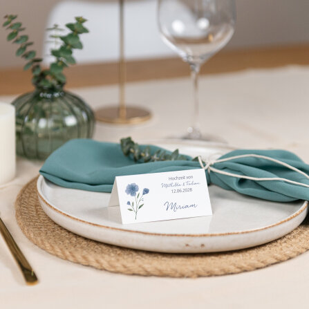 Tischkarte Hochzeit Aufsteller "Blaue...