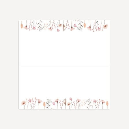 Tischkarte Hochzeit Aufsteller "Wild Flowers" Muster / ohne Namen