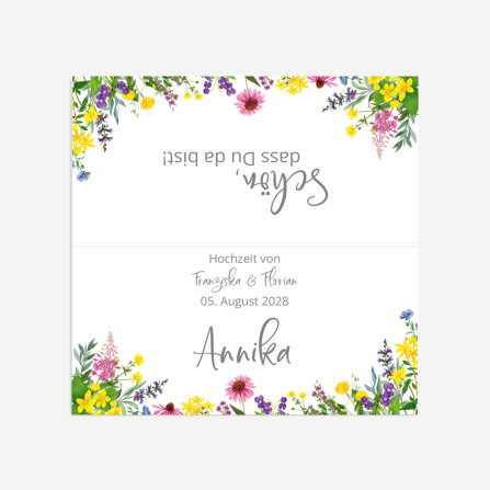 Tischkarte Hochzeit Aufsteller "Wildblumen" inkl. Namensdruck