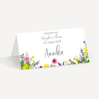 Tischkarte Hochzeit Aufsteller "Wildblumen" inkl. Namensdruck