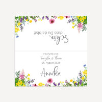 Tischkarte Hochzeit Aufsteller "Wildblumen" inkl. Namensdruck