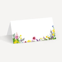 Tischkarte Hochzeit Aufsteller "Wildblumen" Muster / ohne Namen