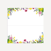 Tischkarte Hochzeit Aufsteller "Wildblumen" Muster / ohne Namen