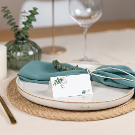 Tischkarte Hochzeit Aufsteller "Aquarell Eukalyptus...