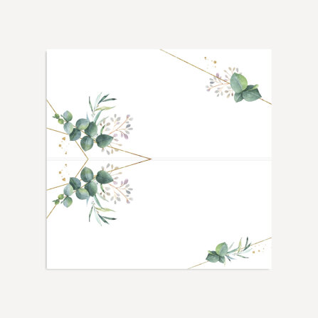 Tischkarte Hochzeit Aufsteller "Aquarell Eukalyptus Zweige" Muster / ohne Namen