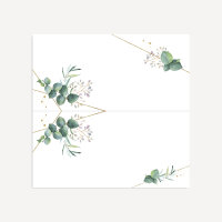 Tischkarte Hochzeit Aufsteller "Aquarell Eukalyptus Zweige" Muster / ohne Namen