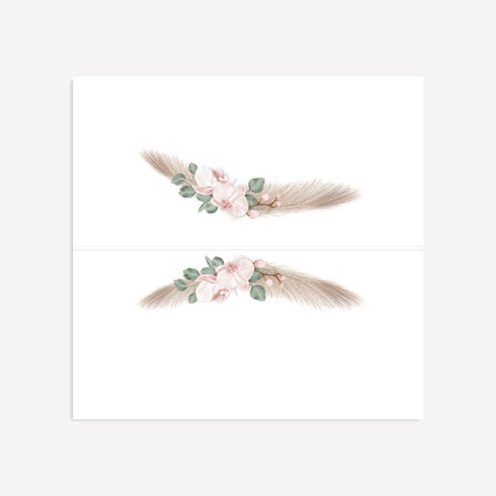 Tischkarte Hochzeit Aufsteller "Boho Pampas" Muster / ohne Namen