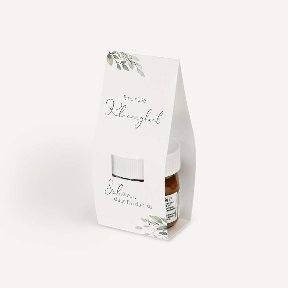 Geschenktäschchen mit Nutella "Blätter Salbei" Eine süße Kleinigkeit