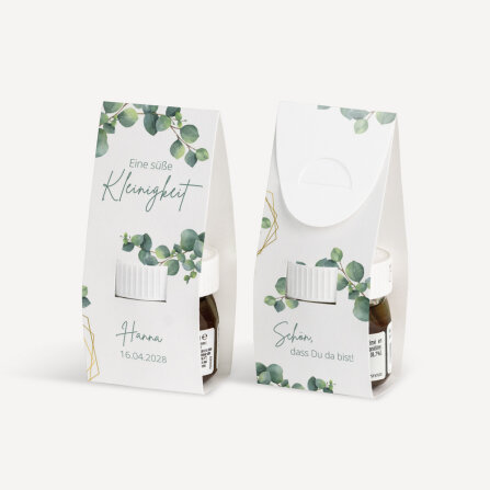 Geschenktäschchen mit Nutella "Eukalyptus Geometrie" online selbst gestalten